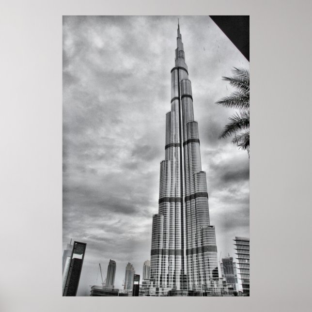 Affiches Une journée pluvieuse à Burj Khalifa (Devant)