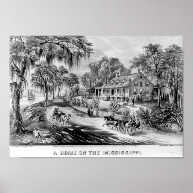 Affiches Une Maison Sur Le Mississippi Imprimer (Devant)