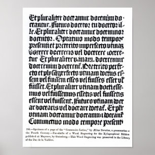 Affiches Une page du 'Grammaire Latine