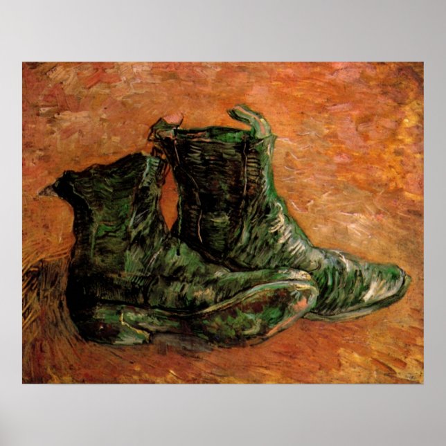 Affiches Une paire de chaussures par Vincent van Gogh (Devant)