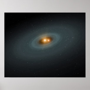 Affiches Une paire d'étoiles serrée et un disque environnan