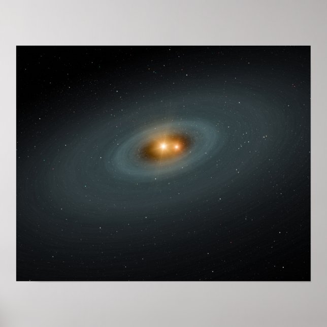 Affiches Une paire d'étoiles serrée et un disque environnan (Devant)