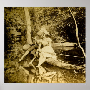 Affiches Une pêche claquent - Stereoview vintage