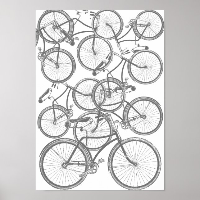 Affiches Une pile de vélos (Devant)