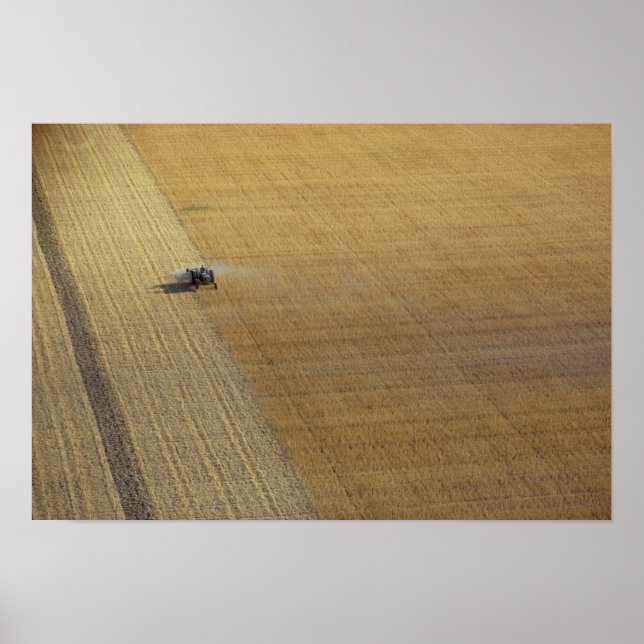 Affiches Une récolte de tracteur (Devant)