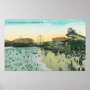 Affiches Une scène se baignante typique à la plage