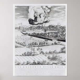 Affiches Une section d'une carte de Milan, 1640