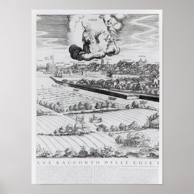 Affiches Une section d'une carte de Milan, 1640 (Devant)