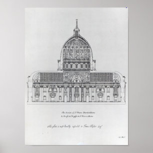 Affiches Une section transversale de St Peter, Rome