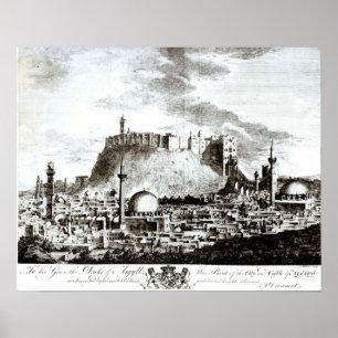 Affiches Une vue de la ville et du château d'Alep, Syrie