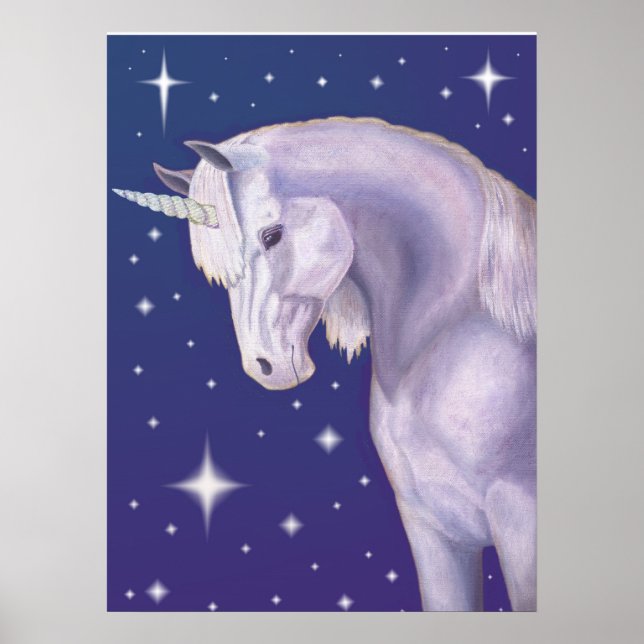 Affiches Unicorne bleu étoile (Devant)