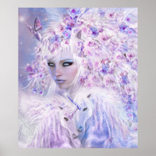Affiches Unicorne Rose Goddess Fine Art Poster/Imprimer