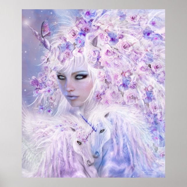 Affiches Unicorne Rose Goddess Fine Art Poster/Imprimer (Devant)