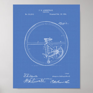 Affiches Unicycle 1894 Brevet Plan directeur
