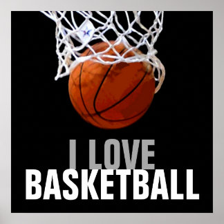 Affiches Unique Moderne I Love Basketball
