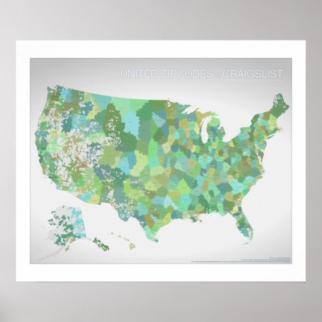 Affiches United Zipcodes of Craigslist (Devant)