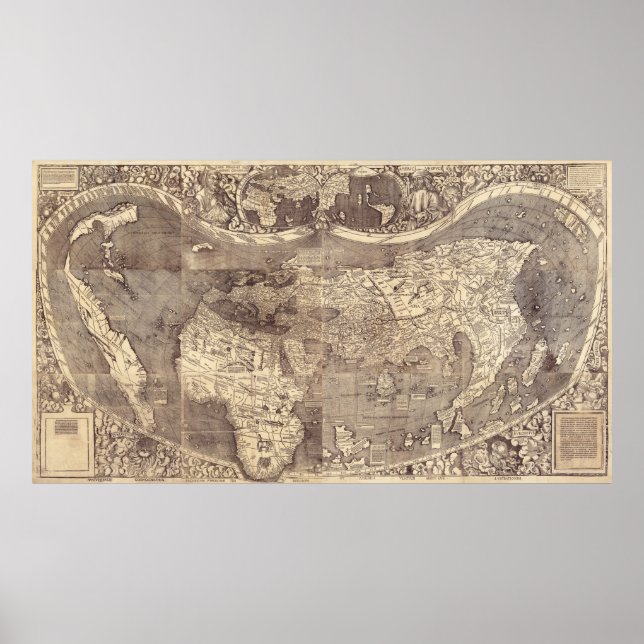 Affiches Universalis Cosmographia par M. Waldseemuller 1507 (Devant)