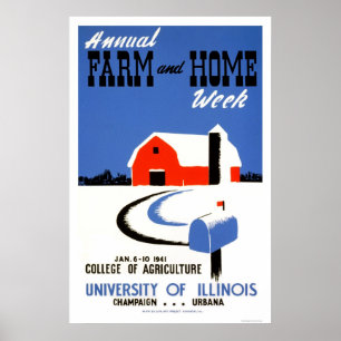 Affiches Université Illinois Farm 1941 WPA