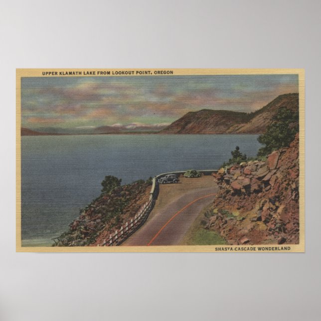 Affiches Upper Klamath Lake, Oregon - Point de vue (Devant)