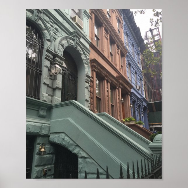 Affiches Upper West Side Brownstone Townhouses New York NYC (Devant)