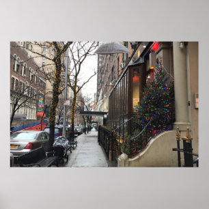 Affiches Upper West Side NYC Neige Feux de Noël New York