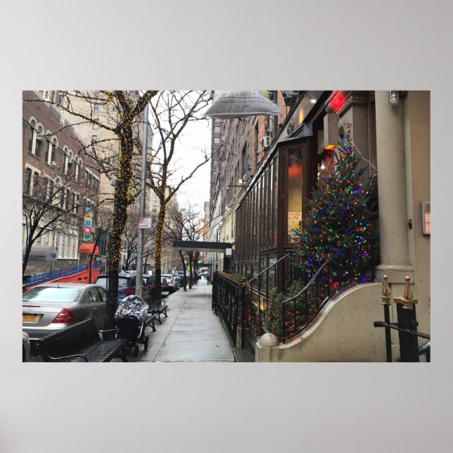 Affiches Upper West Side NYC Neige Feux de Noël New York (Devant)
