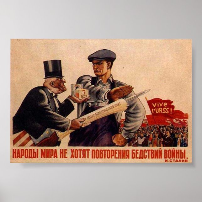 Affiches URSS CCCP Guerre froide Union soviétique Propagati (Devant)