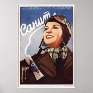 Affiches URSS Saint-dentifrice soviétique Publicité 1938