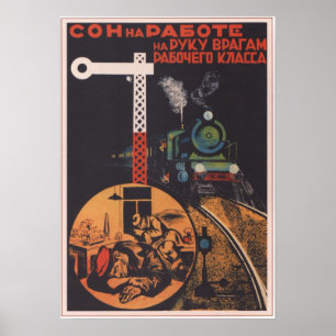 Affiches URSS Union soviétique 1931 Chemin de fer