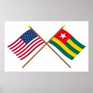 Affiches US and Togo Crossed Flags