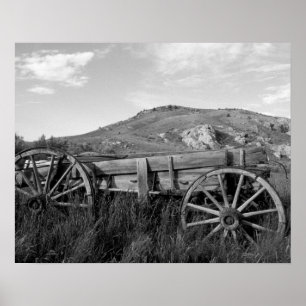 Affiches USA, Montana, Bannack State Park Vieux wagon fait