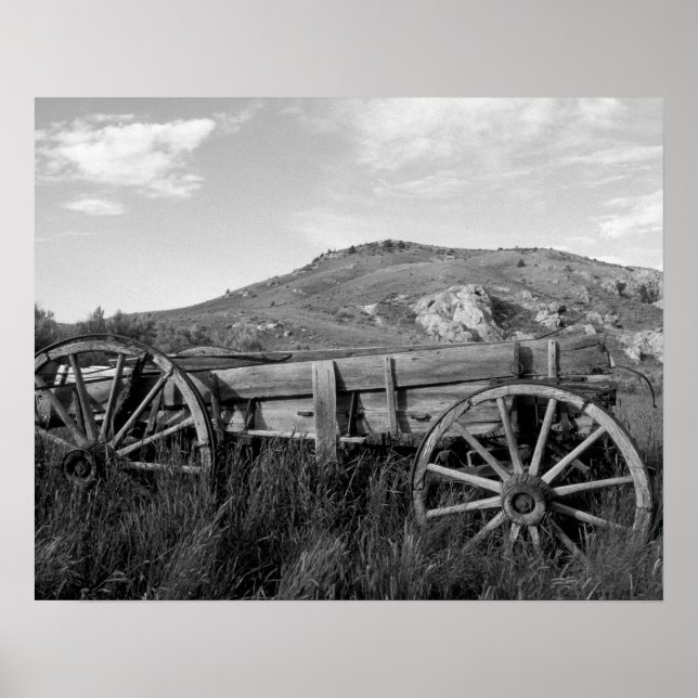 Affiches USA, Montana, Bannack State Park Vieux wagon fait (Devant)