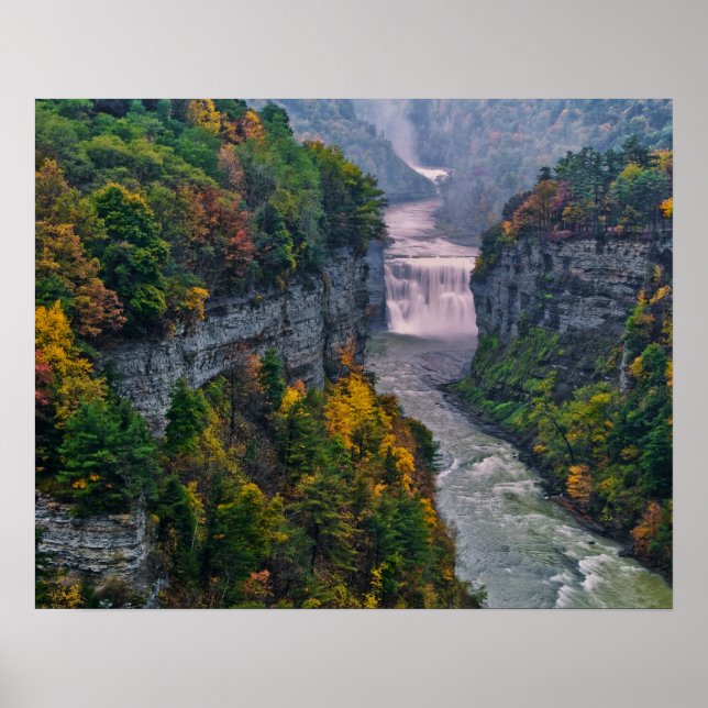 Affiches USA, New York, Letchworth State Park. Rivière et (Devant)