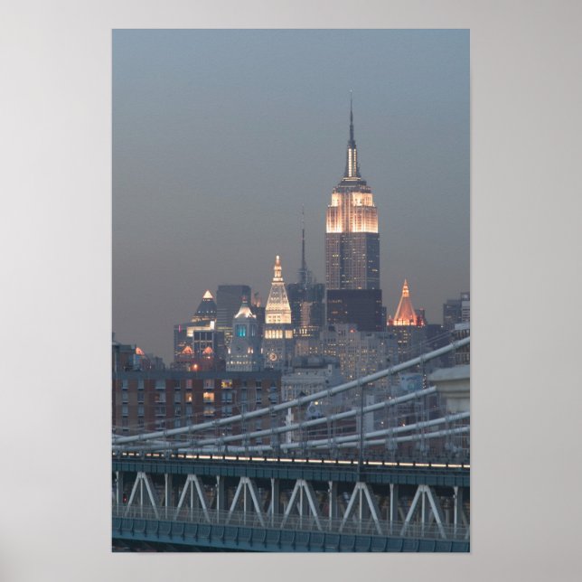 Affiches USA, New York, Vue du pont de Manhattan, (Devant)