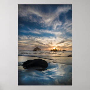 Affiches USA, Oregon, Bandon Beach. Face Rock