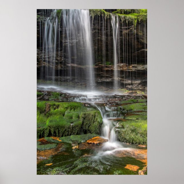 Affiches USA, Pennsylvanie, Benton. Cascade délicate (Devant)