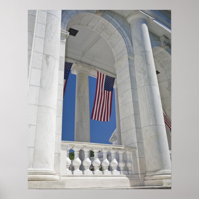 Affiches USA, VA, Arlington. American Flags are hung (Devant)