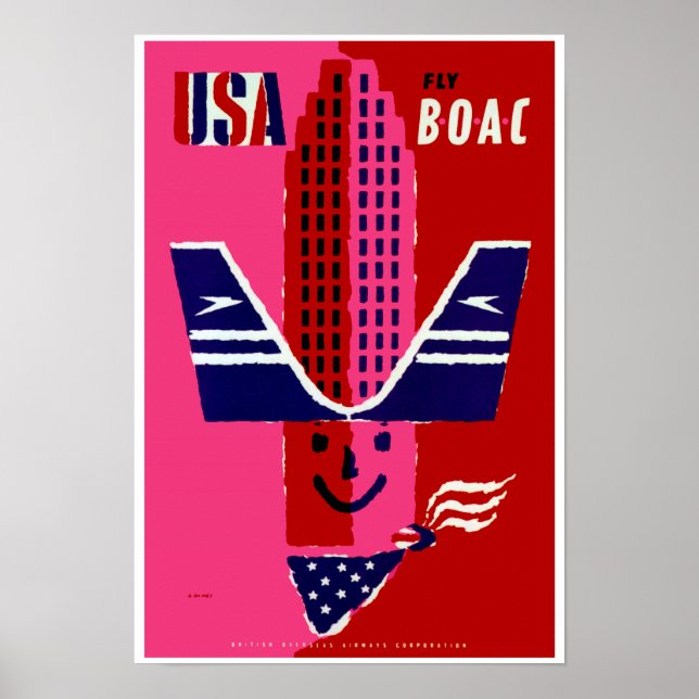 Affiches USA ~ Vol BOAC (Devant)