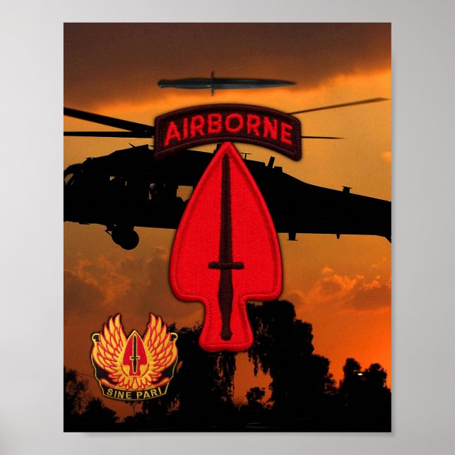 Affiches USASOC Opérations spéciales vétérans vétérans lrrp (Devant)