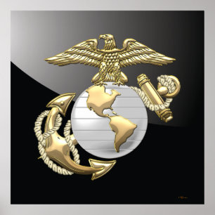 Affiches USMC Eagle, Globe & Ancre (EGA) [3D]