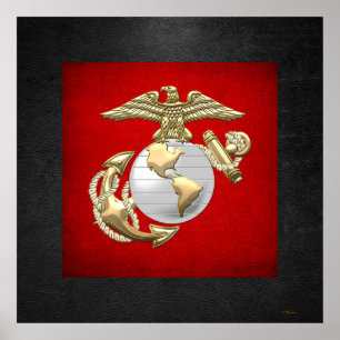 Affiches USMC Eagle, Globe & Ancre (EGA) [3D]