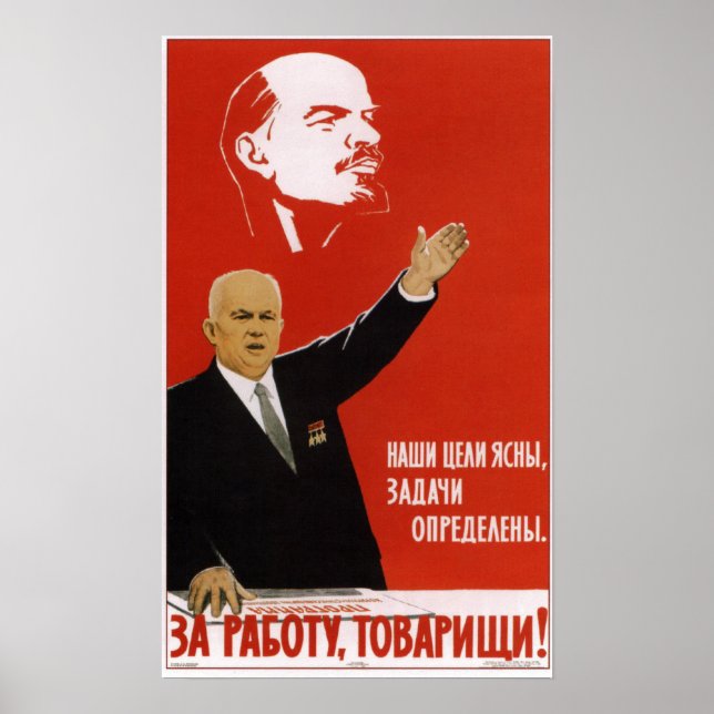 Affiches USSR Soviet Propaganda Nikita Khrushchev 1962 (Devant)
