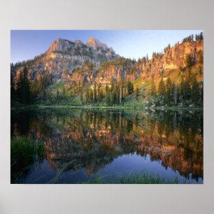 Affiches UTAH. ÉTATS-UNIS. Mt. Magog reflété dans White Pin