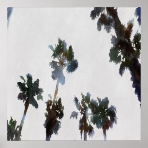 Affiches Vacances Palmiers tropicaux Aquarelle artistique