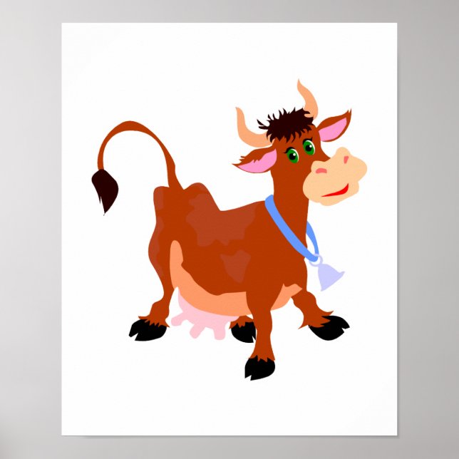 Affiches vache heureuse souriante (Devant)