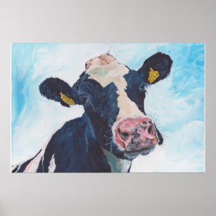 Affiches Vache no 01. 0254 Vache friésienne irlandaise
