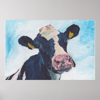 Affiches Vache no 01. 0254 Vache friésienne irlandaise