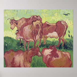 Affiches Vaches à Vincent van Gogh  , 1890