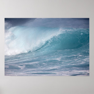 Affiches Vague bleue s'écrasant, Maui, Hawaï, États-Unis 2