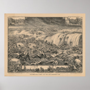 Affiches Vague de marée du Golfe de Galveston, une catastro